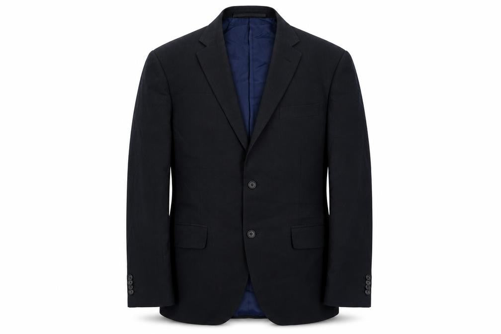 Front view of Marks & Spencer men’s blue jacket blazer, size 40