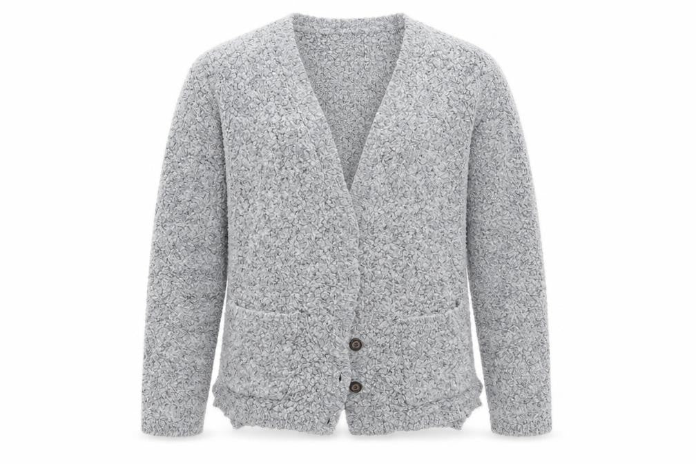 Front view of Next girls’ grey cardigan jumper, size 8, years