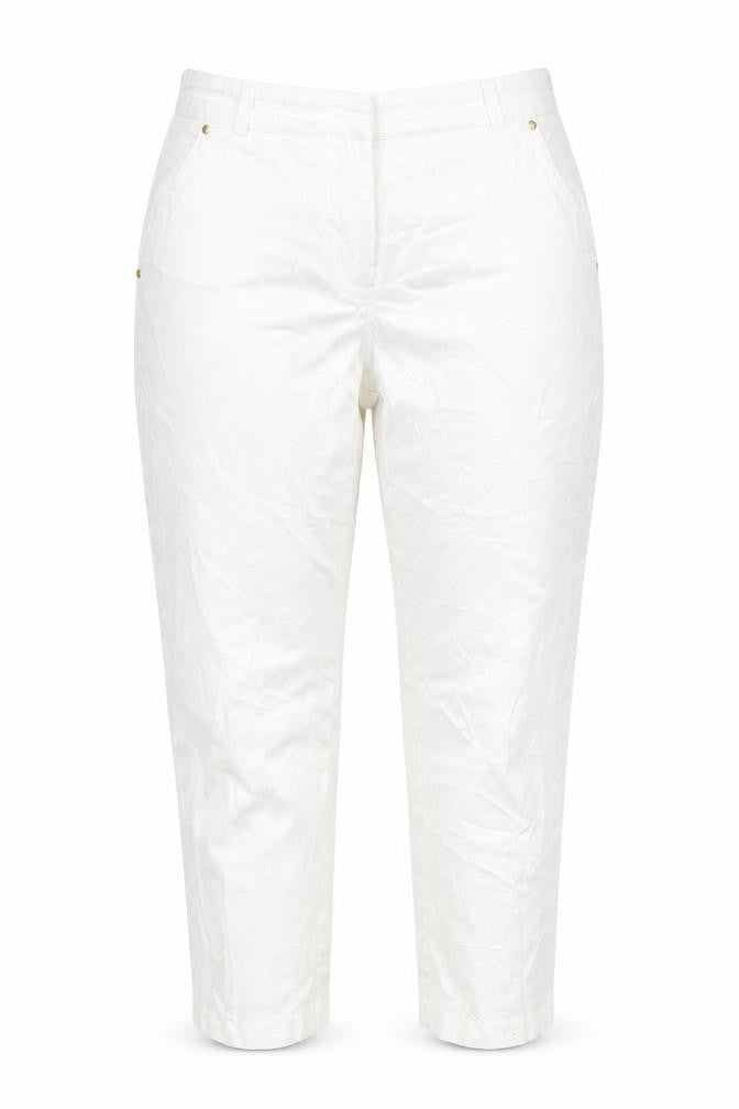 George Womens White   Cropped Trousers Size 12 L24 in