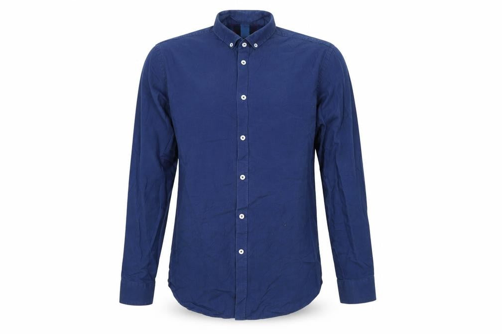Front view of Zara men’s blue dress shirt, size 42