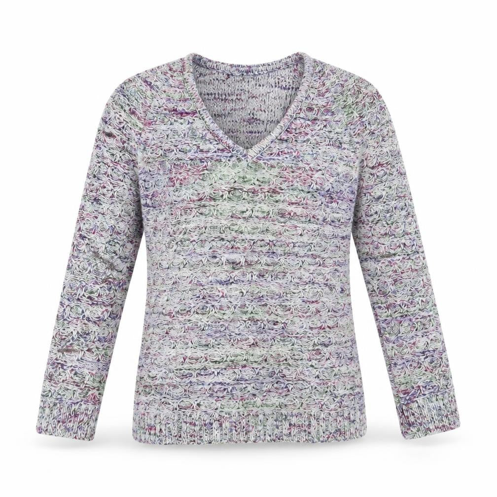 Front view of Preworn women’s multicoloured jumper, size UK 8