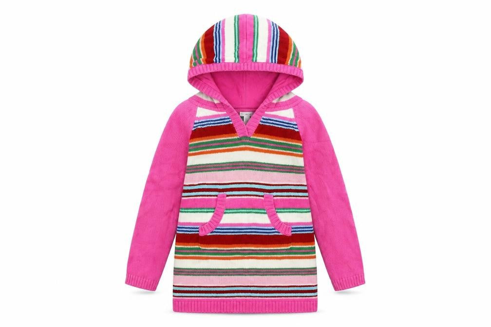 Gap Girls Pink Striped  Pullover Hoodie Size 5 Years