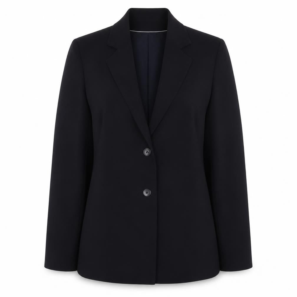 Front view of Per Una women’s blue jacket suit jacket, size UK 8