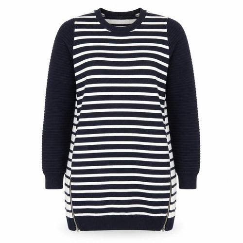 Dorothy Pekrins Womens Blue Striped Knit Pullover Jumper Size 14