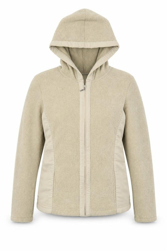 Front view of Next women’s beige flannel jacket, size UK 8