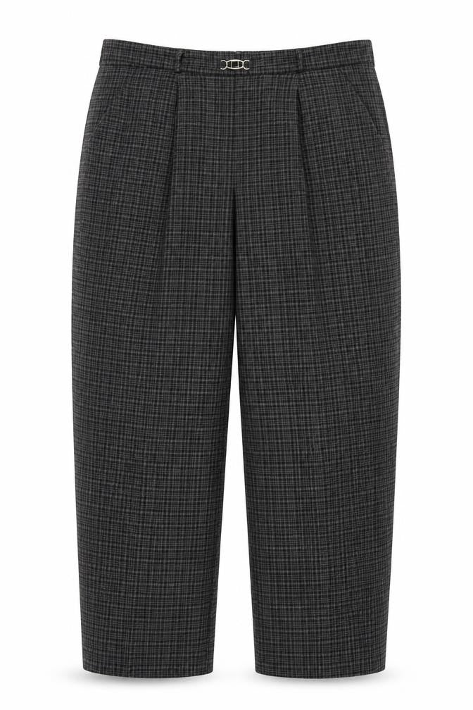 Bonmarché Womens Grey Check  Trousers  Size 12 L24 in