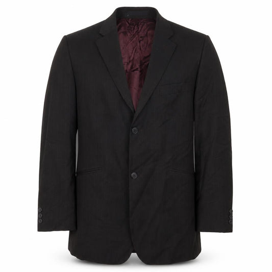 Front view of Burton men’s brown striped jacket suit jacket, size 42