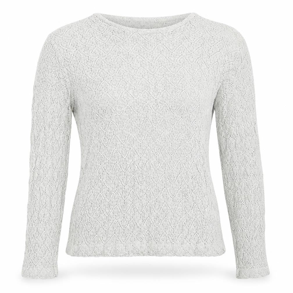 Front view of St Bernard women’s grey knit jumper, size UK 14