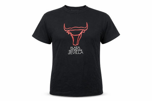 Front view of jordi nogues men’s black t-shirt, size S