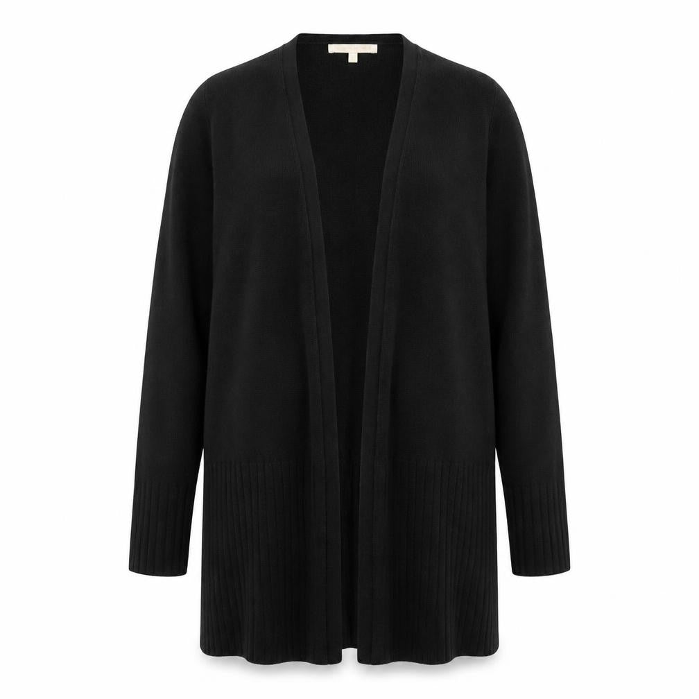 Front view of Next women’s black knit cardigan jumper, size XS