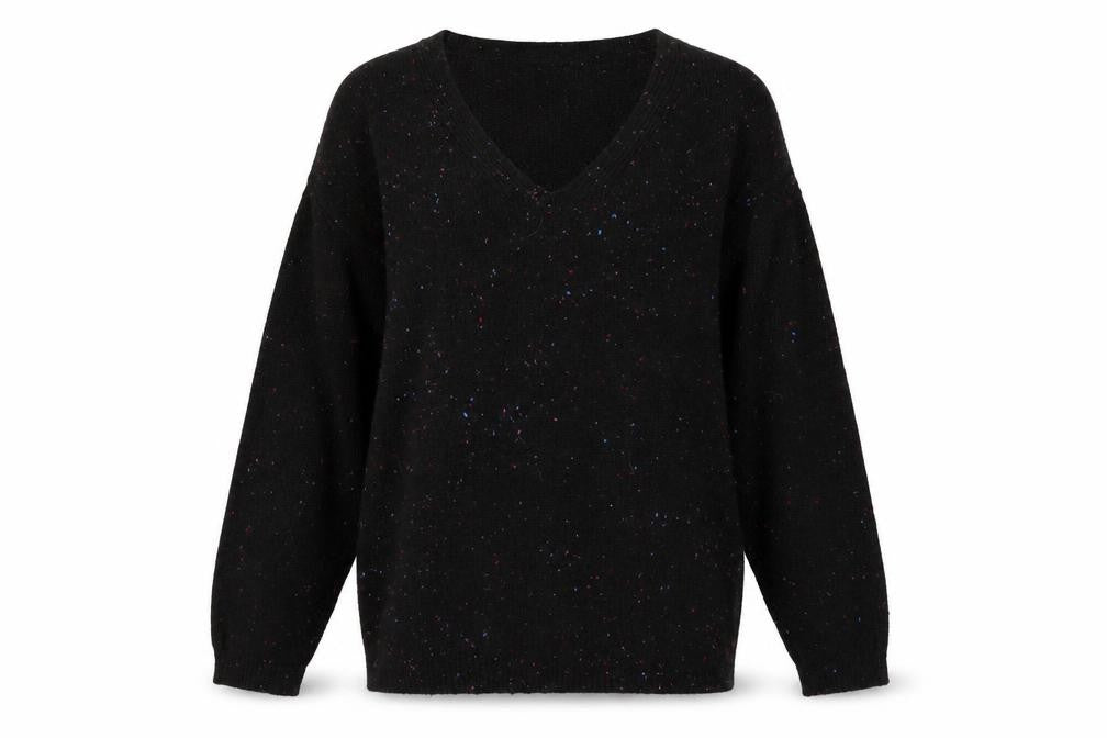 Front view of Marks & Spencer women’s black knit jumper, size S