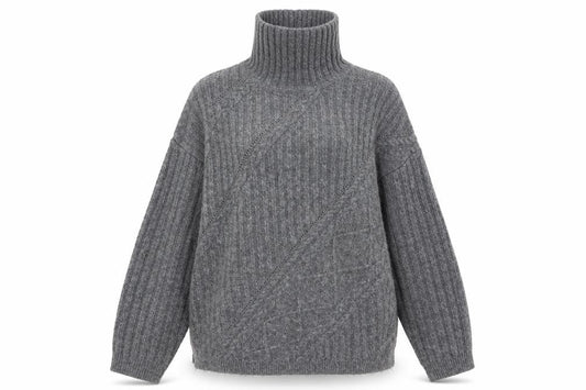 Front view of F&F women’s grey jumper, size UK 6