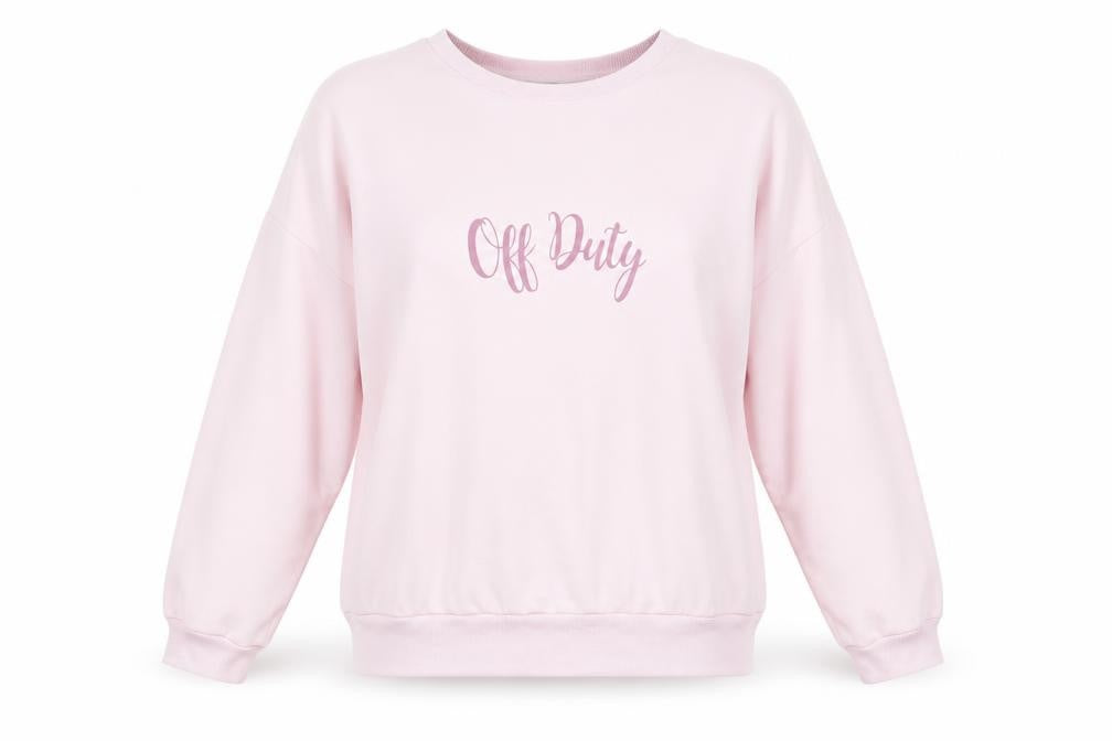 Front view of Avenue women’s pink jumper, size L