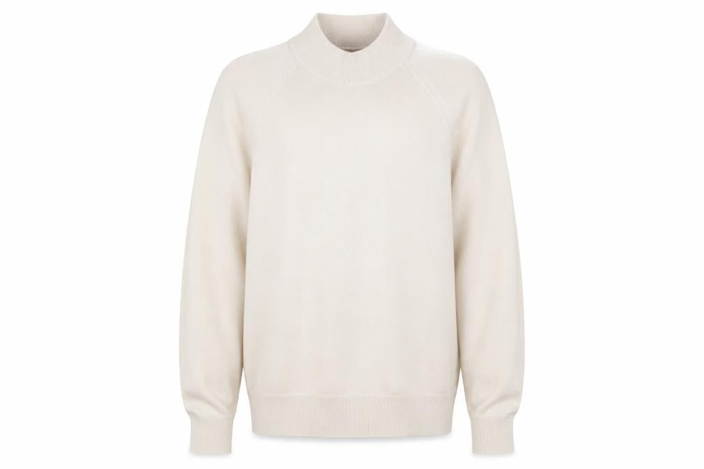 Front view of St Michael women’s beige jumper, size UK 14