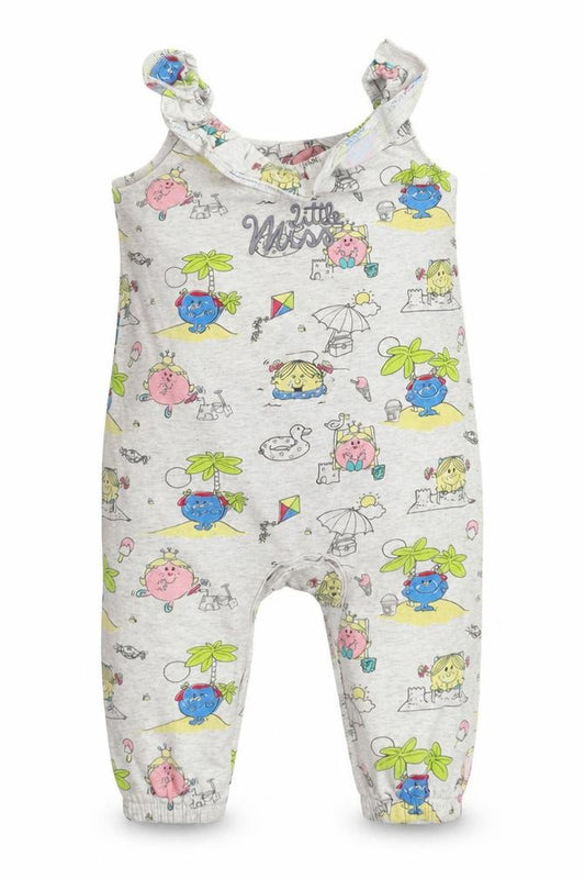 Front view of F&F Baby Grey Babygrow One-Piece, size 3-6, Months