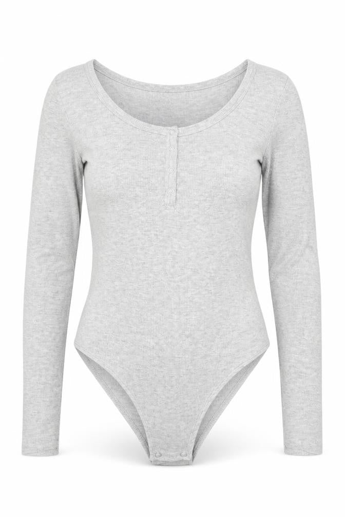 Brave Soul Womens Grey Colourblock  Bodysuit One-Piece Size M