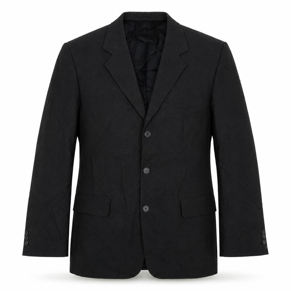 Front view of Copperstone men’s black jacket suit, size 42