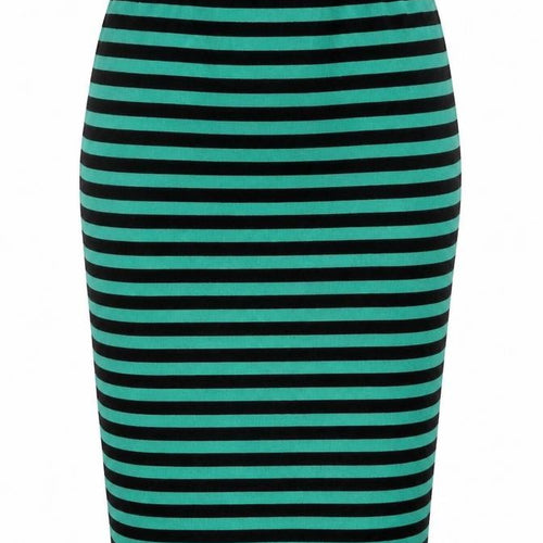 Boohoo Womens Green Striped  Bandage Skirt Size 8