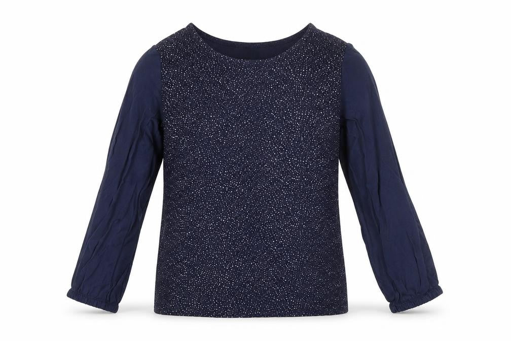 Front view of Gap girls’ blue basic t-shirt, size 5, years
