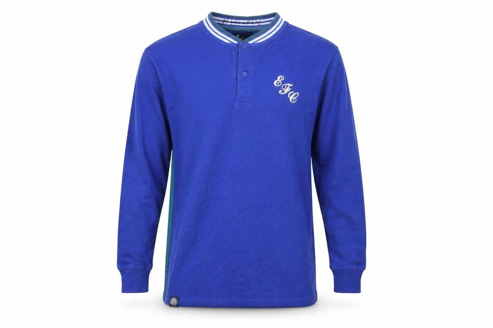 Front view of Preworn men’s blue pullover sweatshirt, size M