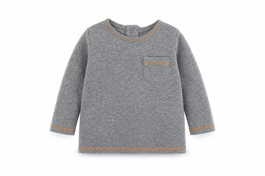 Front view of Next Baby Grey Basic T-Shirt, size 3-6, Months