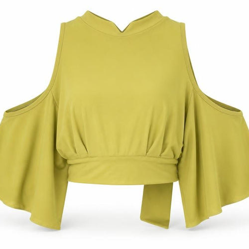 Endelle Womens Green   Cropped T-Shirt Size 8