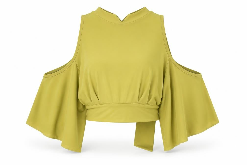 Endelle Womens Green   Cropped T-Shirt Size 8