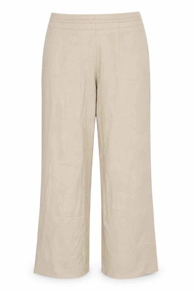 Front view of Editions women’s beige trousers, size UK 18, 31-inch leg