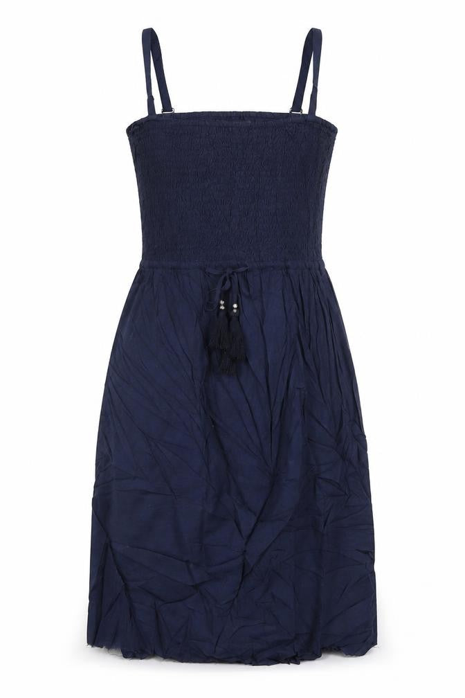 Front view of Marks & Spencer women’s blue fit & flare, size UK 10