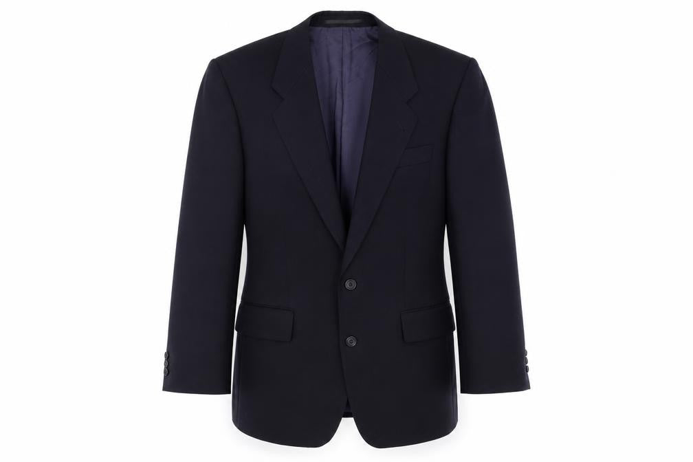 Front view of Preworn men’s blue jacket suit jacket, size 36