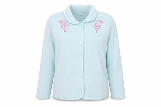 Front view of Marks & Spencer women’s blue jacket, size UK 16