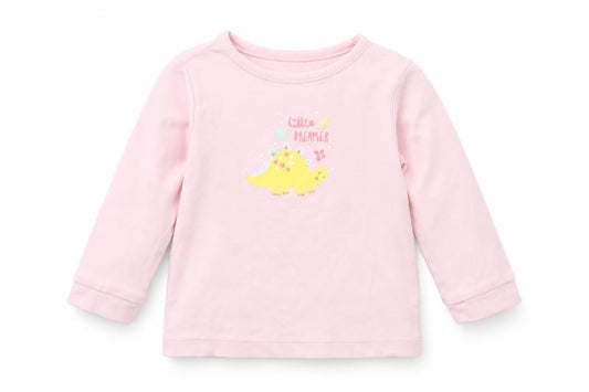 Front view of George girls’ pink basic t-shirt, size 12-18, months