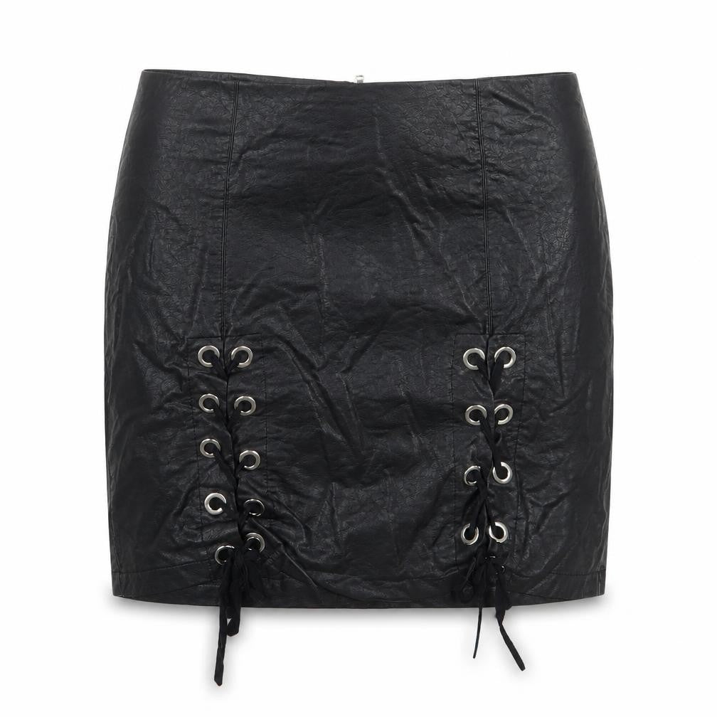 Front view of Vinceotto women’s black a-line skirt, size L