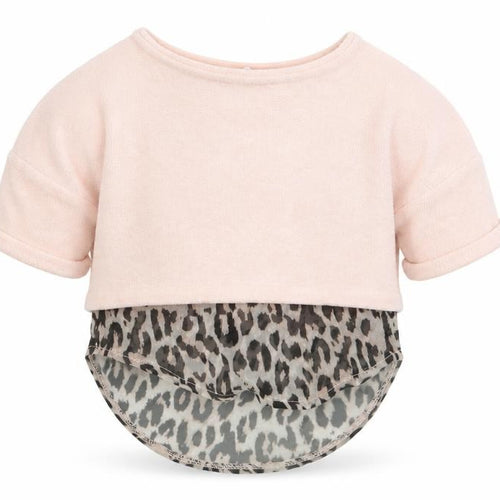 Mini Club Girls Pink Animal Print  Basic T-Shirt Size 0-3 Months
