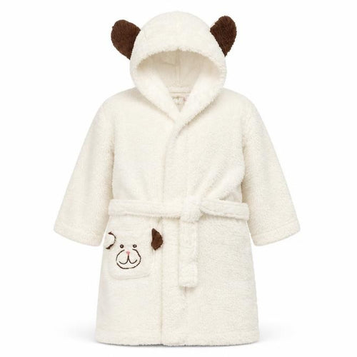 IRS Needs Boys Ivory Animal Print   Gown Size 2-3 Years  - Dog on pocket and ears on hood