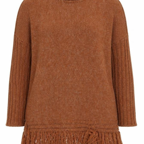 Stitch & Pieces Womens Brown   Pullover Jumper Size 8  - Longline Split Sides Jumper