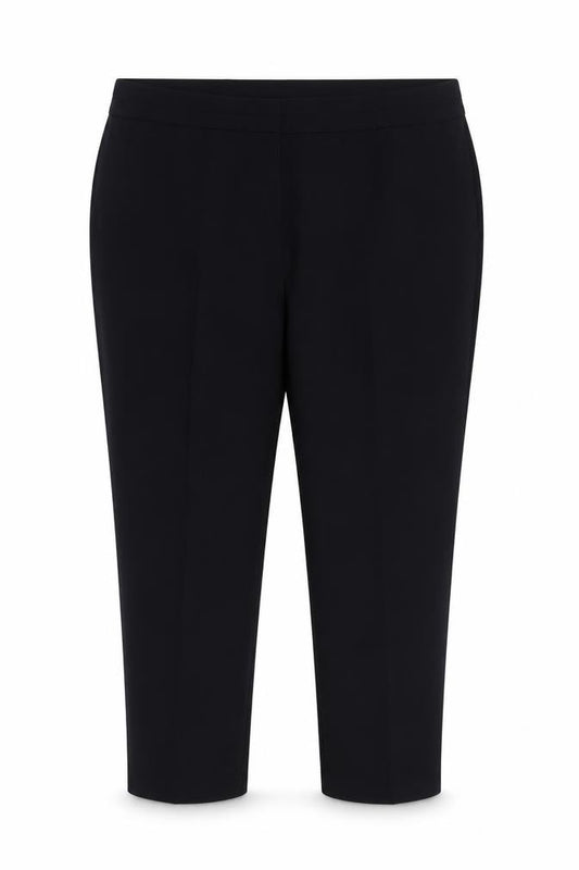Front view of Bonmarché women’s blue trousers, size UK 18, 25-inch leg