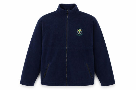 Front view of Brigade men’s blue jacket, size L