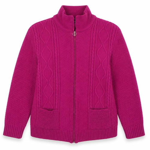 fashion Alert Womens Pink   Full Zip Jumper Size L