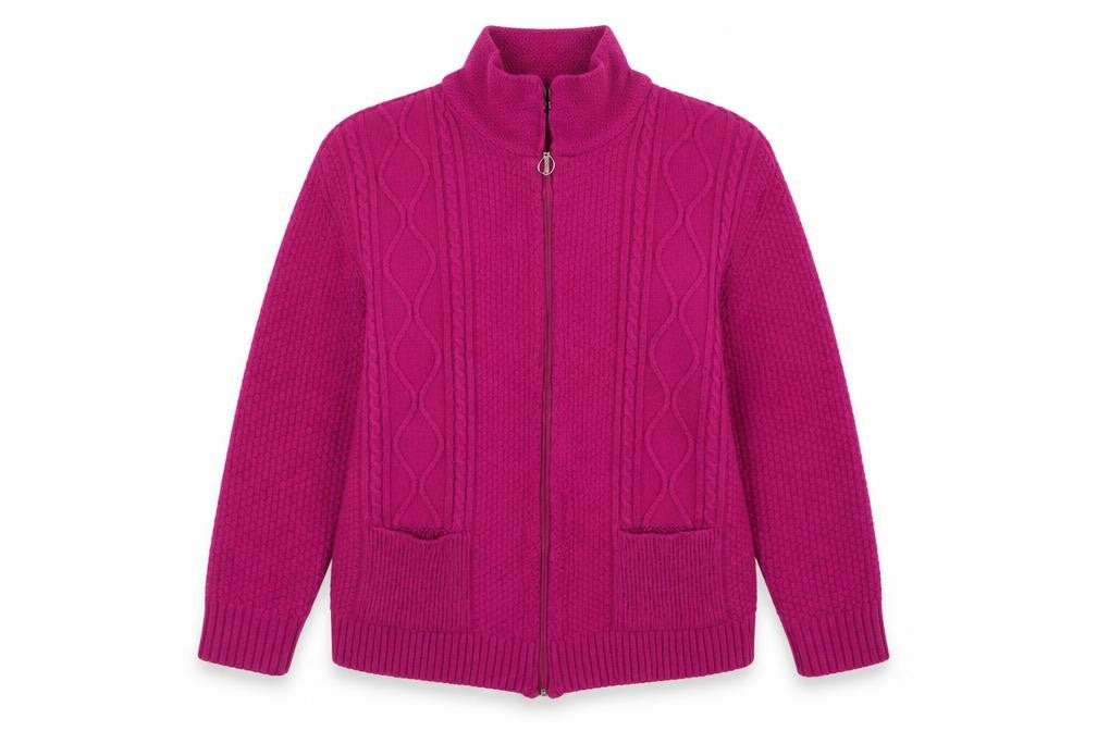 fashion Alert Womens Pink   Full Zip Jumper Size L