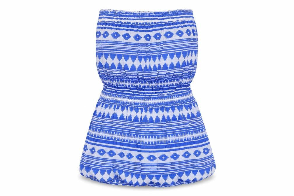 Front view of Ocean club women’s blue a-line skirt, size L
