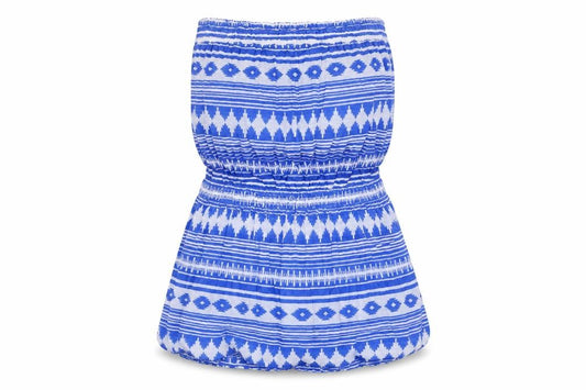 Front view of Ocean club women’s blue a-line skirt, size L