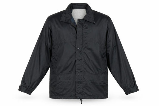 Front view of Blue Castle men’s blue rain coat coat, size S