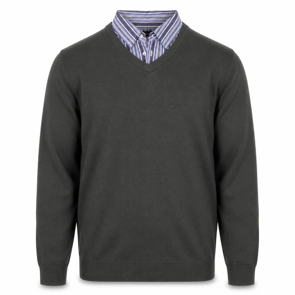 Front view of Southbay men’s grey jumper, size S