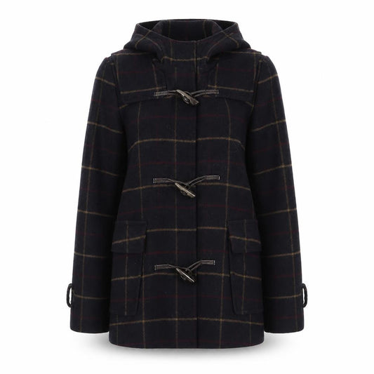 Front view of Gap women’s multicoloured check jacket coat, size S