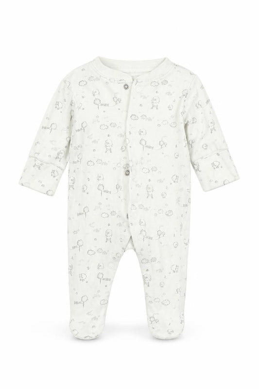 Front view of Next Baby White Colourblock Babygrow One-Piece Size Newborn
