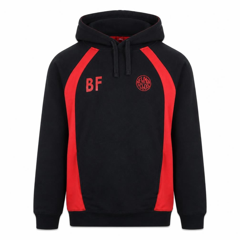 Front view of AKOA boys’ black colourblock pullover hoodie, size M