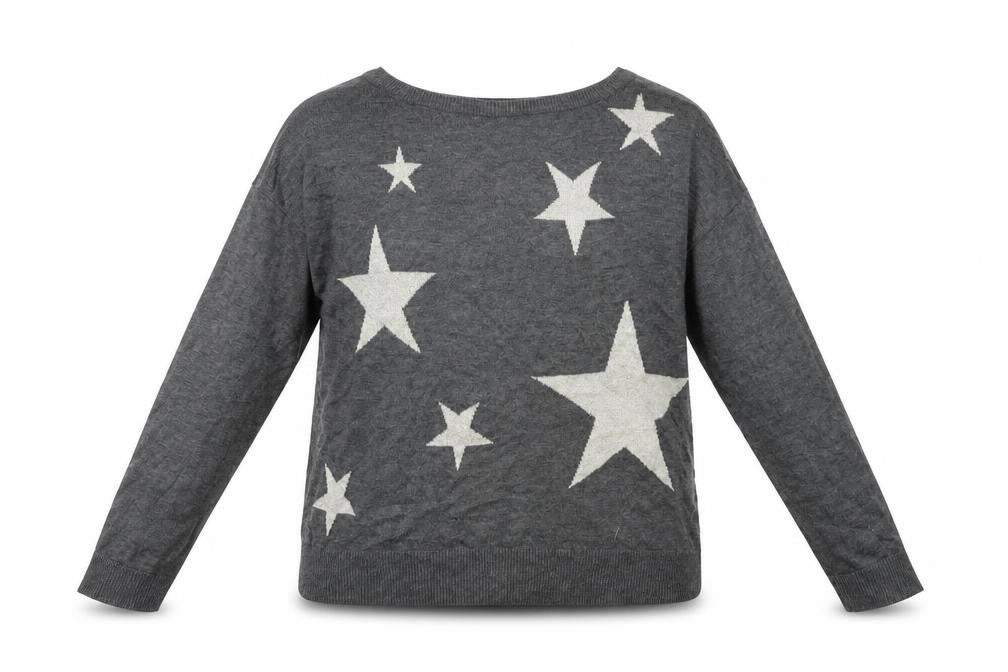 Front view of Marks & Spencer women’s grey knit jumper, size UK 8