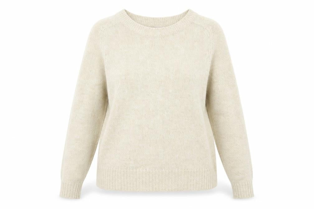 Front view of H&M women’s beige knit jumper, size S