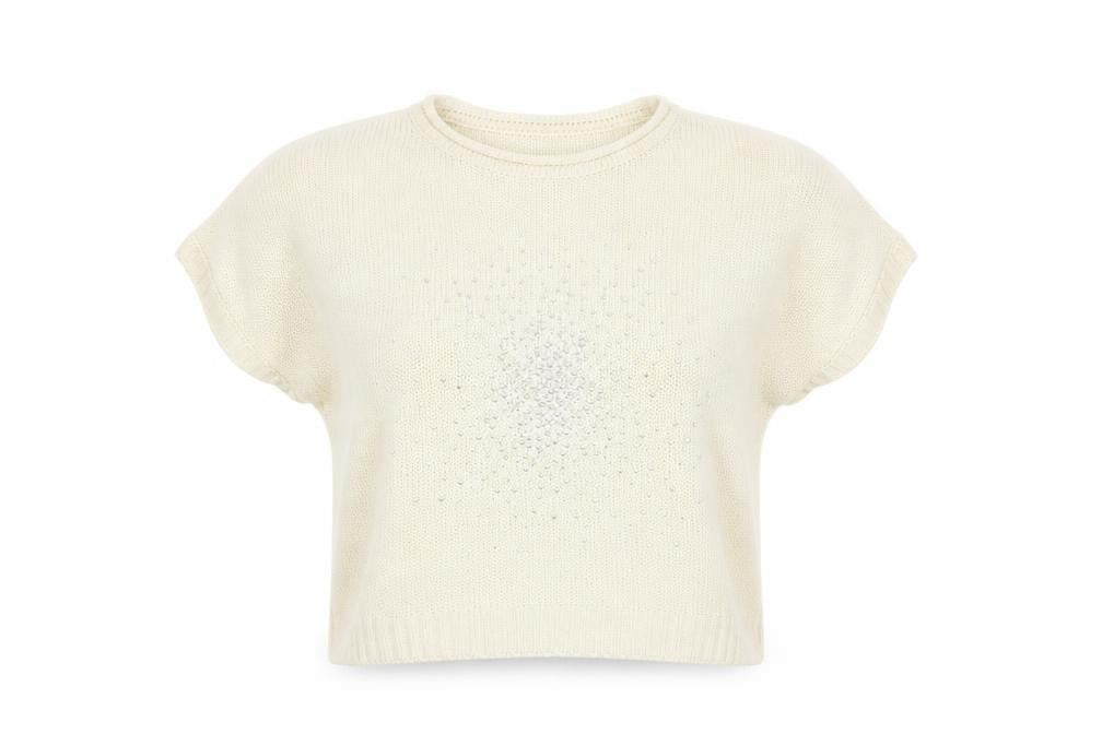 Front view of Wallis women’s beige knit jumper, size M